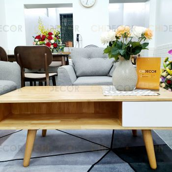 Bàn sofa Rio - Tự nhiên & trắng