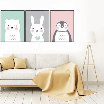 Tranh Canvas Tranh bộ 3 - Ngộ nghĩnh