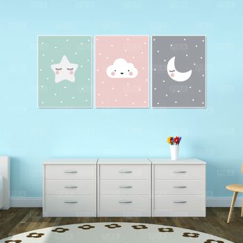 Tranh Canvas Tranh bộ 3 - Ngộ nghĩnh