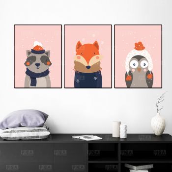 Tranh Canvas Tranh bộ 3 - Ngộ nghĩnh