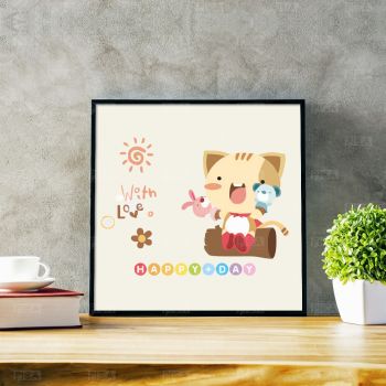 Tranh Canvas Đơn - Bé con khám phá