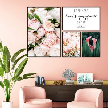 Tranh Canvas Tranh bộ 3 - Hồng hạc đang yêu