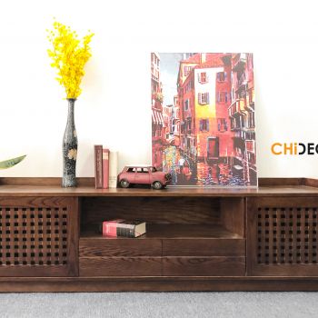 Kệ Tivi Cánh Nan Luxury - Nâu 1800