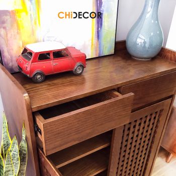 Tủ giày cánh nan - Luxury Nâu